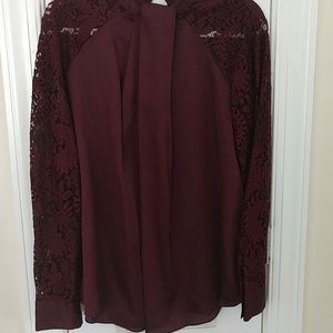 NWOT Worthington Burgundy Satin Blouse